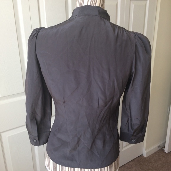 Prada Grey Silk Button Down Blouse - Picture 3 of 5